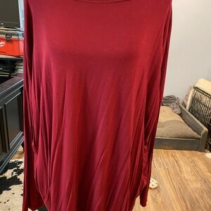 Burgundy Long Sleeve Top